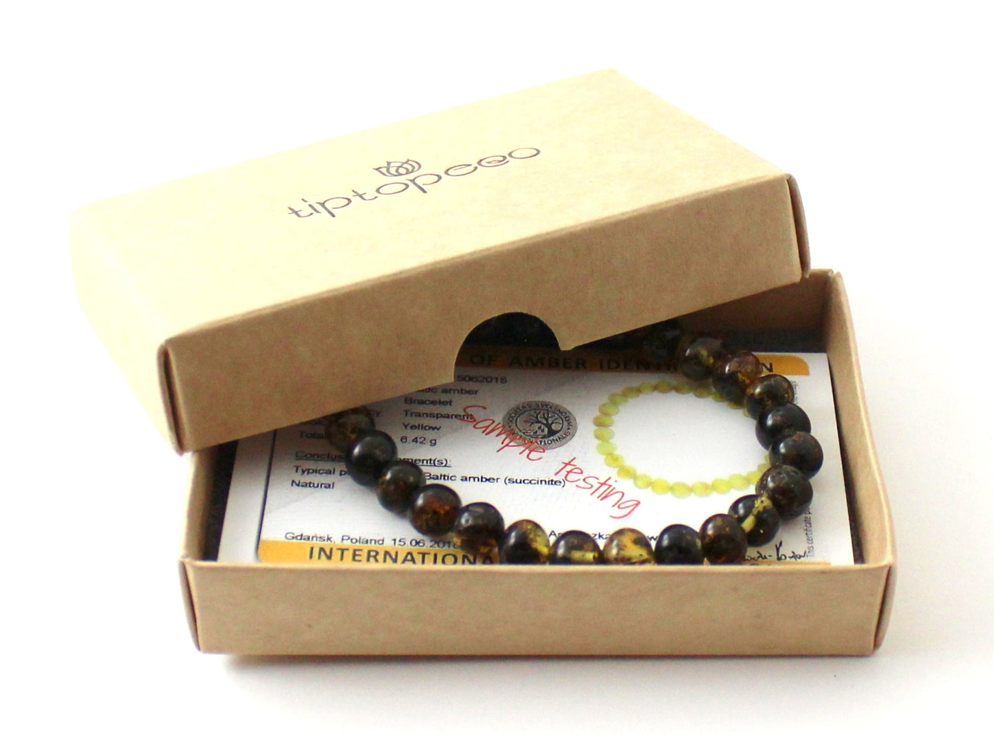 Bracelet Homme Ambre Vert Poli – Élégance Naturelle & Style Authentique