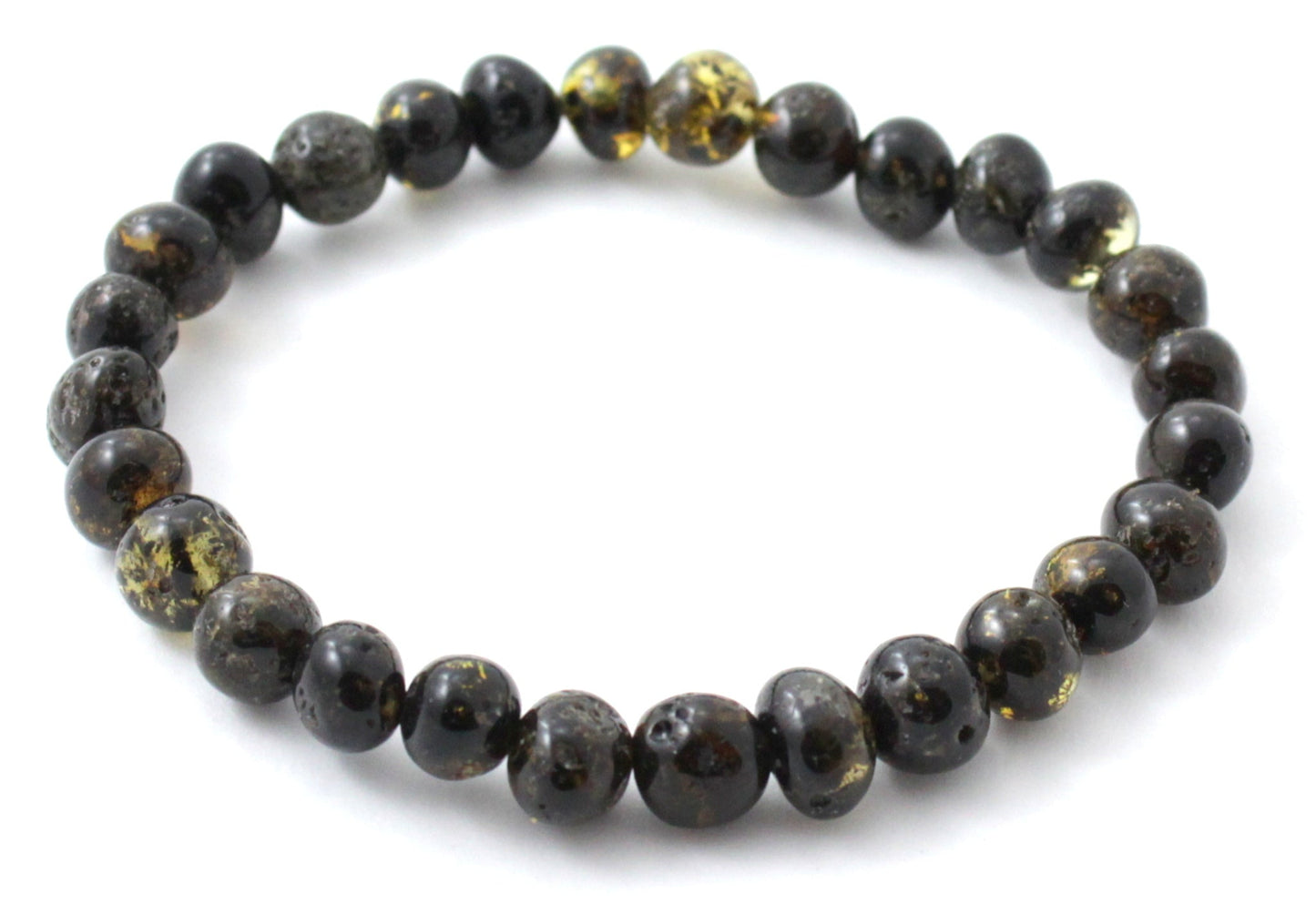 Bracelet Homme Ambre Vert Poli – Élégance Naturelle & Style Authentique