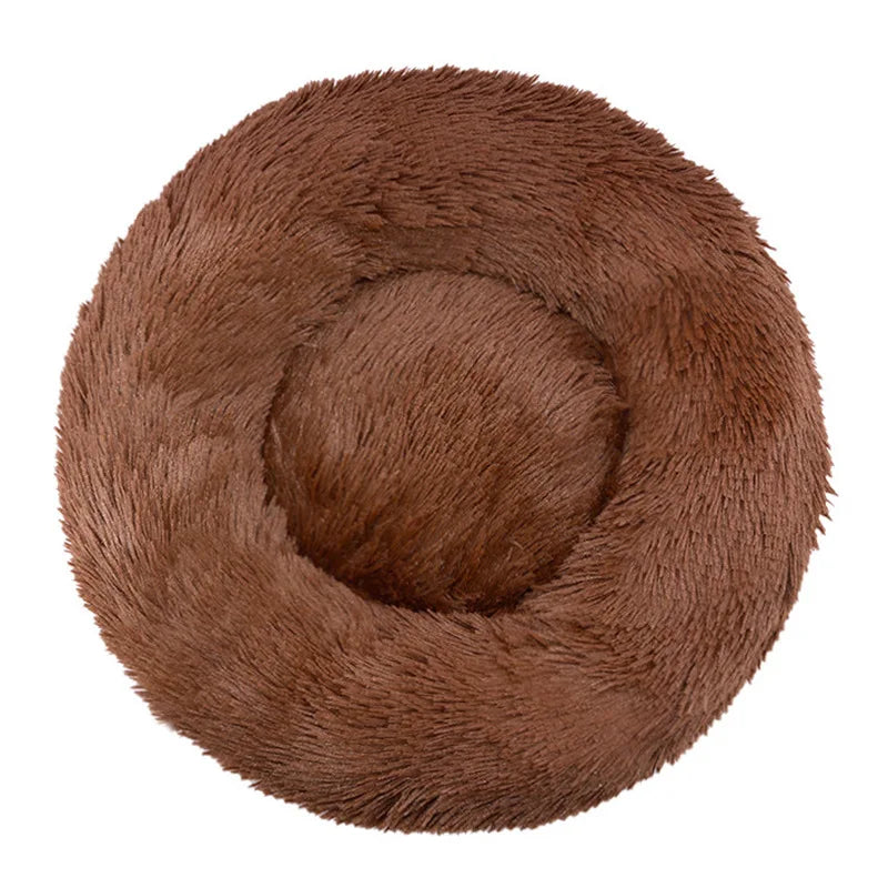 Round Pet Bed – Cozy and Warm Plush Sofa for Dogs and Cats, All Sizes