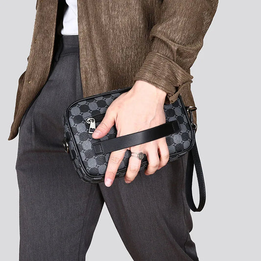 Borsa da cintura in pelle PU per uomo – Tracolla business, portaoggetti da viaggio e custodia per telefono