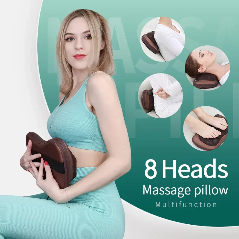 Shiatsu Neck & Back Massager Pillow with Heat – Home & Car Use