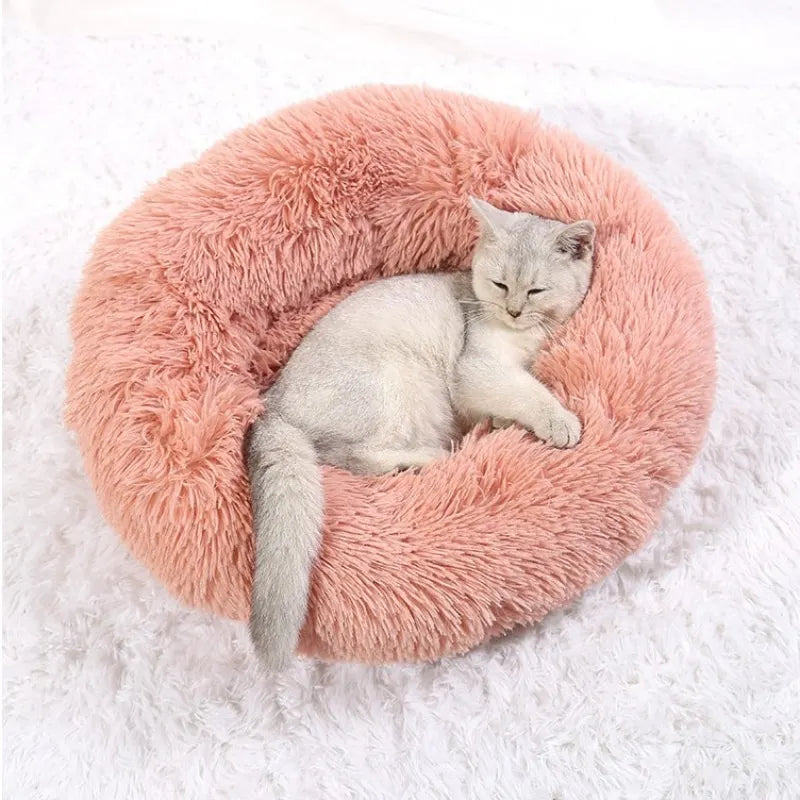 Round Pet Bed – Cozy and Warm Plush Sofa for Dogs and Cats, All Sizes