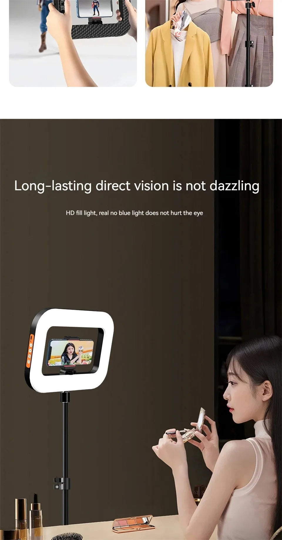 Portable LED Ring – Rechargeable Fill Light for Selfies, Streaming, Photography, and Desk Use