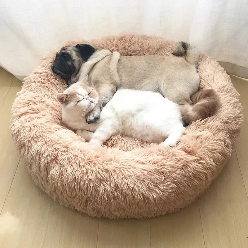 Round Pet Bed – Cozy and Warm Plush Sofa for Dogs and Cats, All Sizes