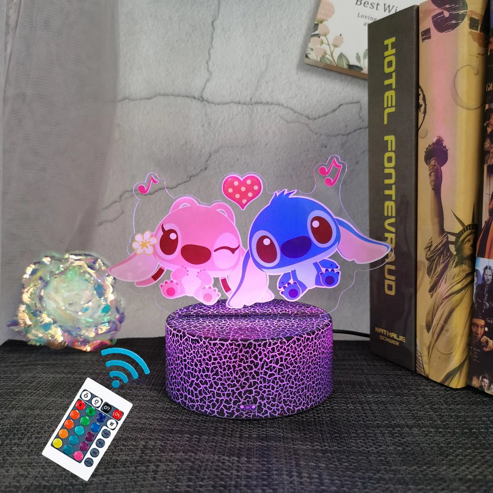 Lampada Notturna Lilo & Stitch™ 3D LED Multicolore – 16 Colori & Telecomando Intelligente | Regalo per Bambini & Decorazione Magica per la Camera 🌙✨