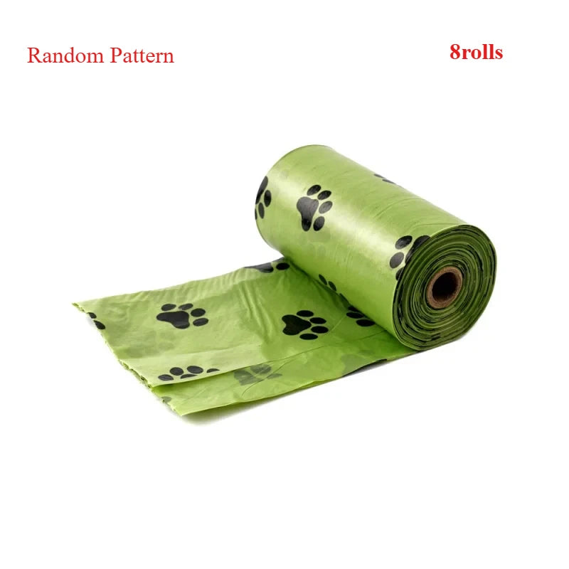 Thick Dog Poop Bags – 8 or 16 Rolls, Leak-Proof, for Walks and Outdoor Use, Random Green Pattern