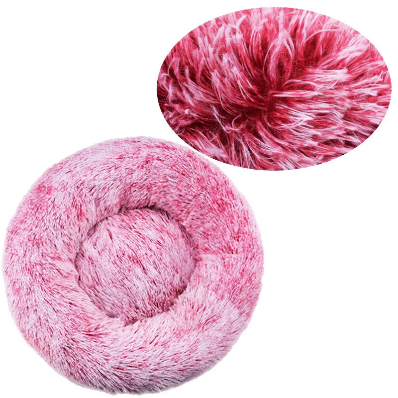 Round Pet Bed – Cozy and Warm Plush Sofa for Dogs and Cats, All Sizes