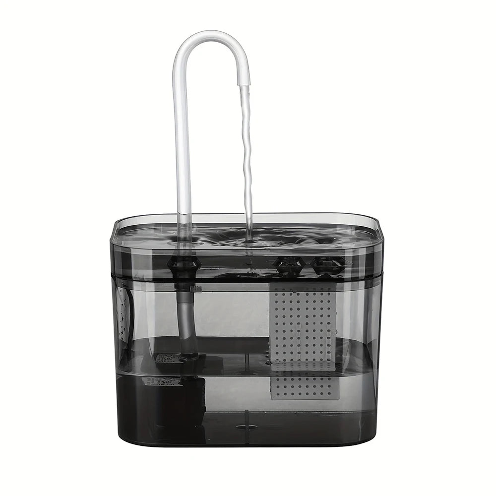 Cat Water Fountain – Silent USB Automatic Dispenser with Filter, 1.5 L, Black Transparent