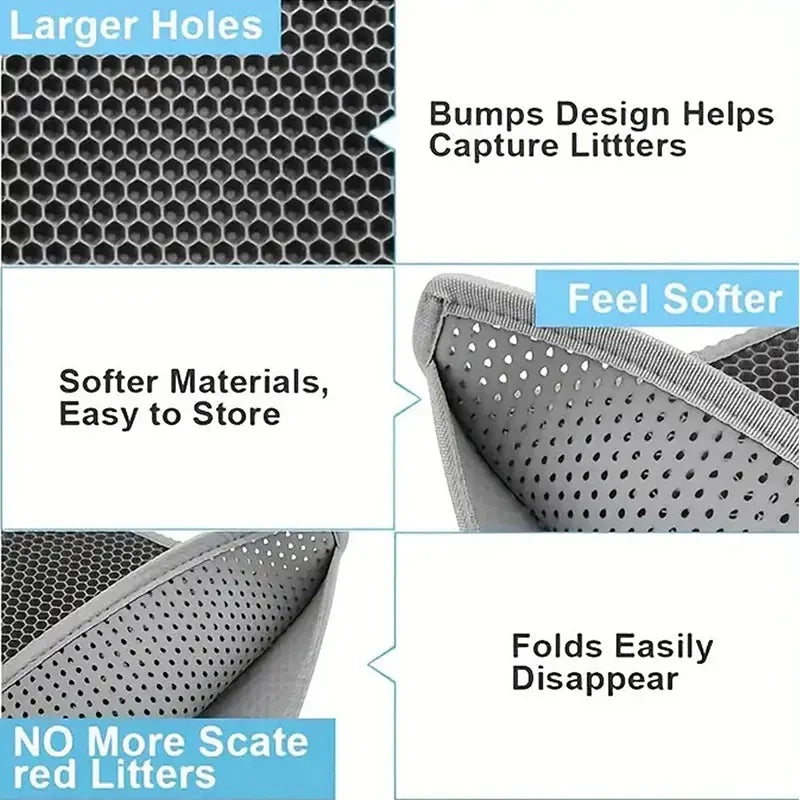 Non-Slip Cat Litter Mat – Large Double Layer, Waterproof and Wear-Resistant