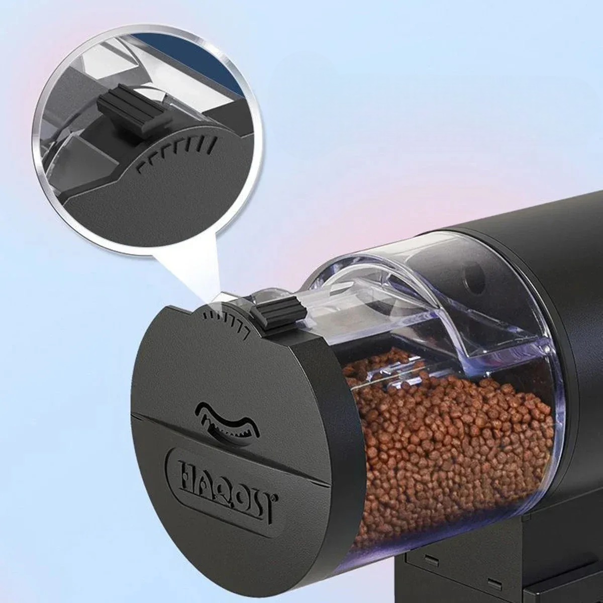 Mangime automatico per pesci 100 ml – Distributore digitale programmabile impermeabile IP66 per acquario, stagno e tartarughe