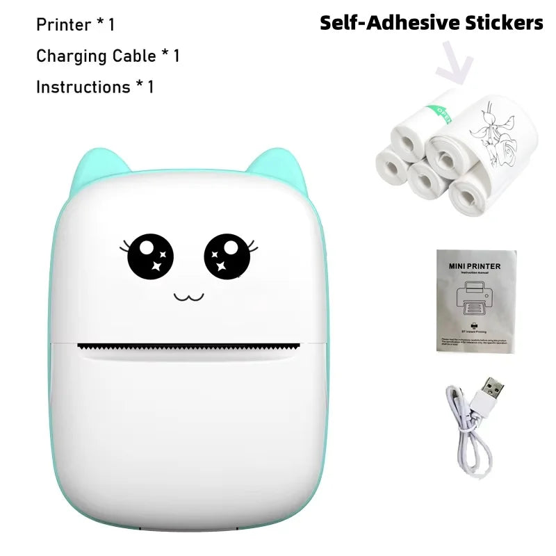 Portable Mini Thermal Printer – Bluetooth, Inkless, Photo & Label Printing (iOS/Android, 58mm)