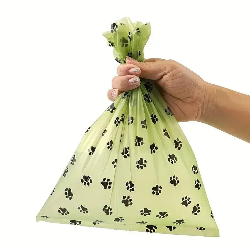 Thick Dog Poop Bags – 8 or 16 Rolls, Leak-Proof, for Walks and Outdoor Use, Random Green Pattern