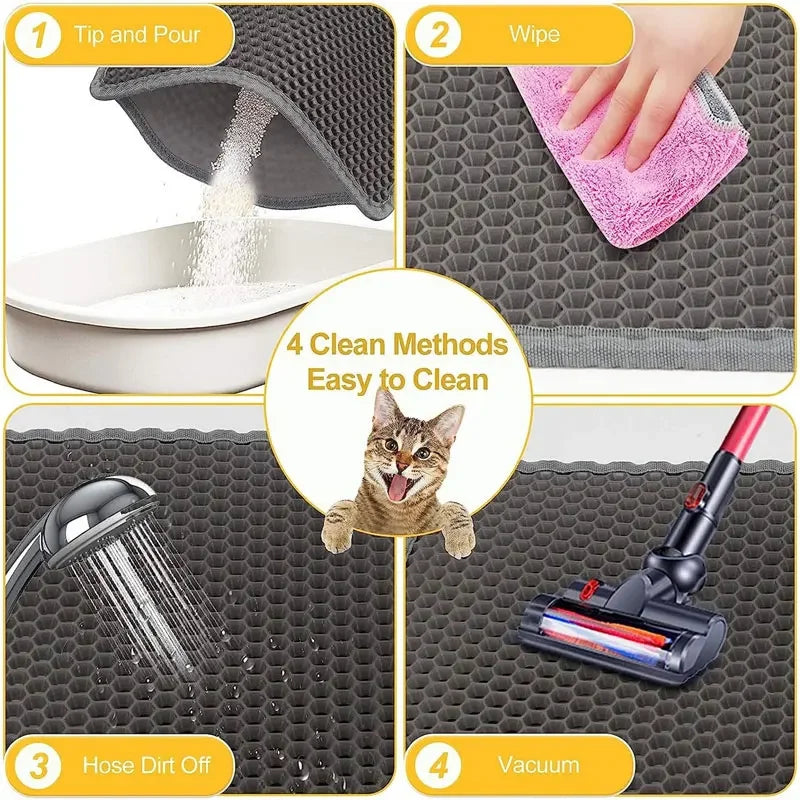 Non-Slip Cat Litter Mat – Large Double Layer, Waterproof and Wear-Resistant