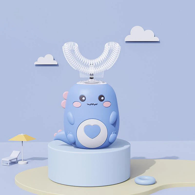 U-Shaped Electric Toothbrush for Kids, Smart Silicone Toothbrush for Kids, Automatic Sonic Toothbrush, Leuven Cartoon, 360°