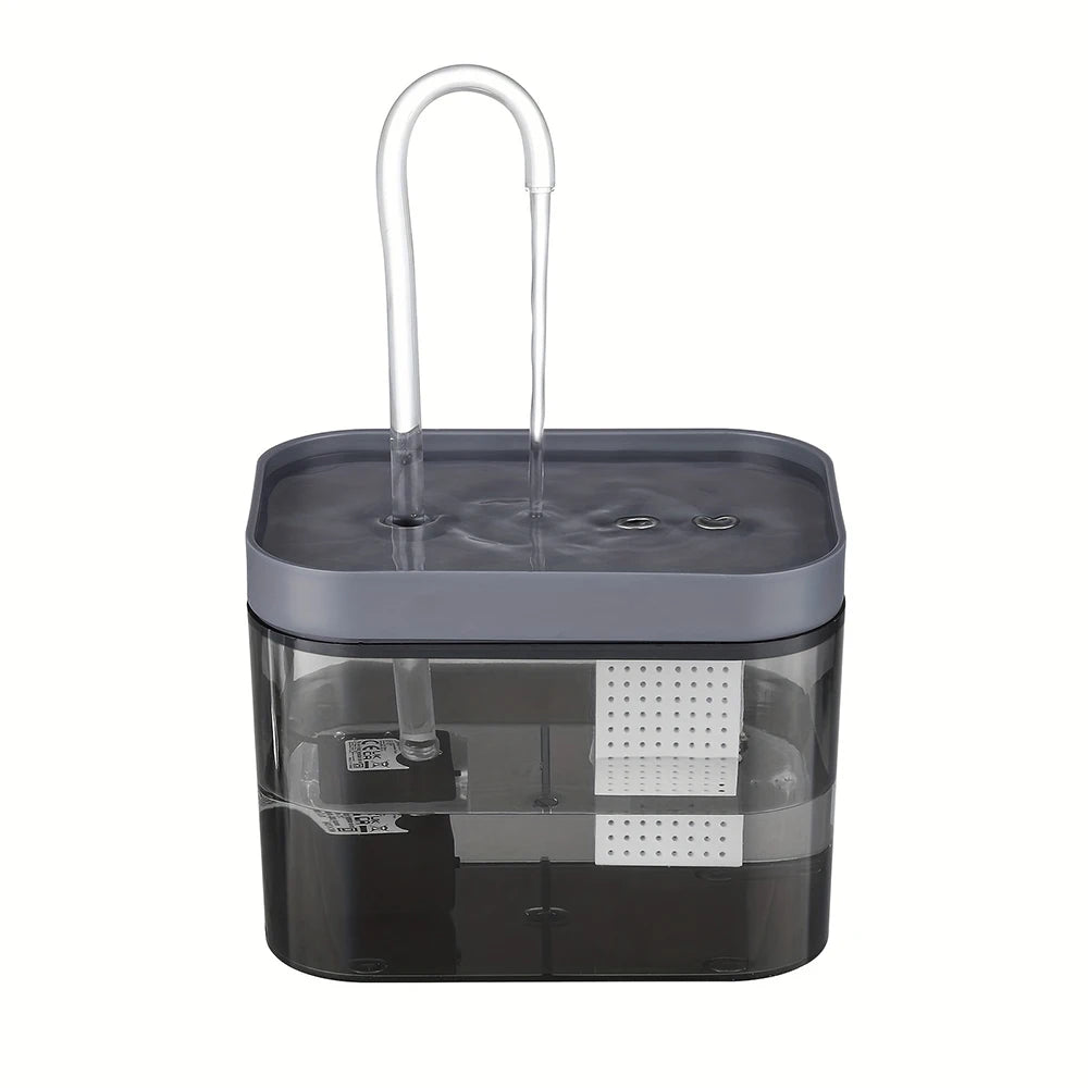 Cat Water Fountain – Silent USB Automatic Dispenser with Filter, 1.5 L, Black Transparent