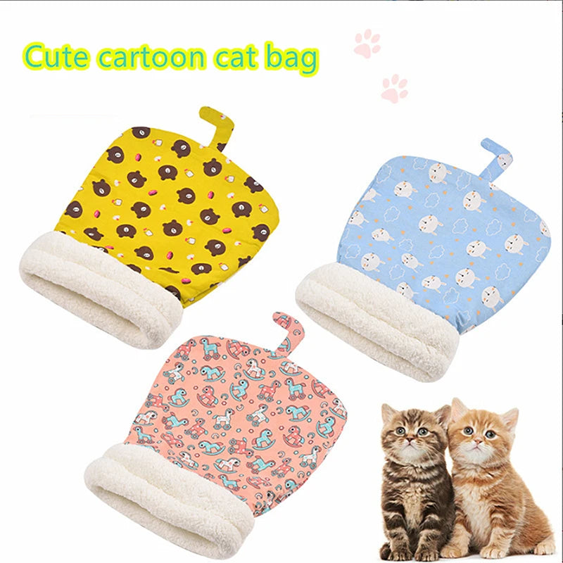 Warm Closed Cat Bed – Cozy Wool Sleeping Bag, Ideal for Autumn and Winter