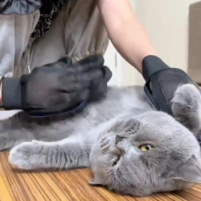 Guante de aseo de silicona para mascotas – cepillo suave y removedor de pelo para perros y gatos