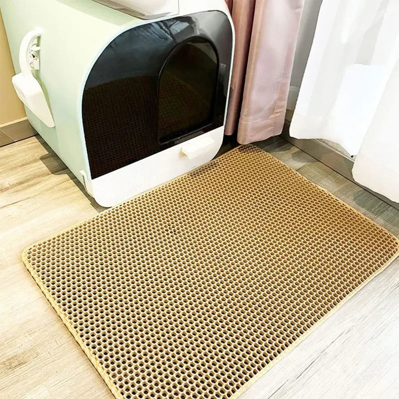 Non-Slip Cat Litter Mat – Large Double Layer, Waterproof and Wear-Resistant