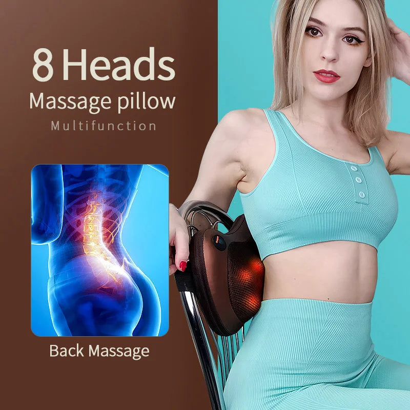 Shiatsu Neck & Back Massager Pillow with Heat – Home & Car Use