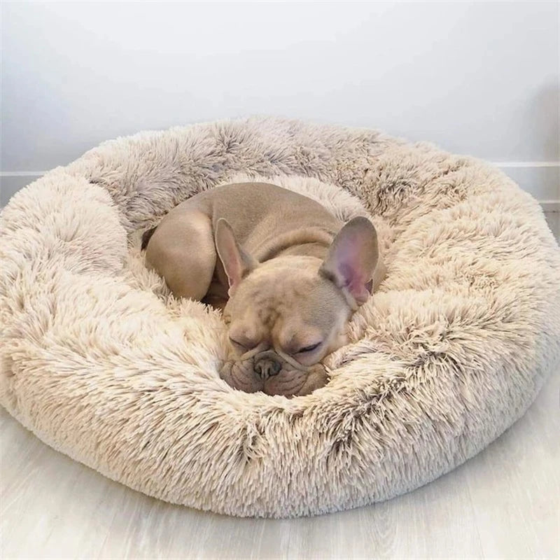 Round Pet Bed – Cozy and Warm Plush Sofa for Dogs and Cats, All Sizes