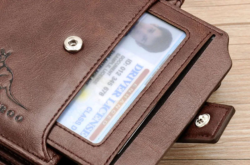 Men’s Leather Wallet – RFID Secure Card Holder, Zipper Coin Pocket, Compact Stylish & Practical Design
