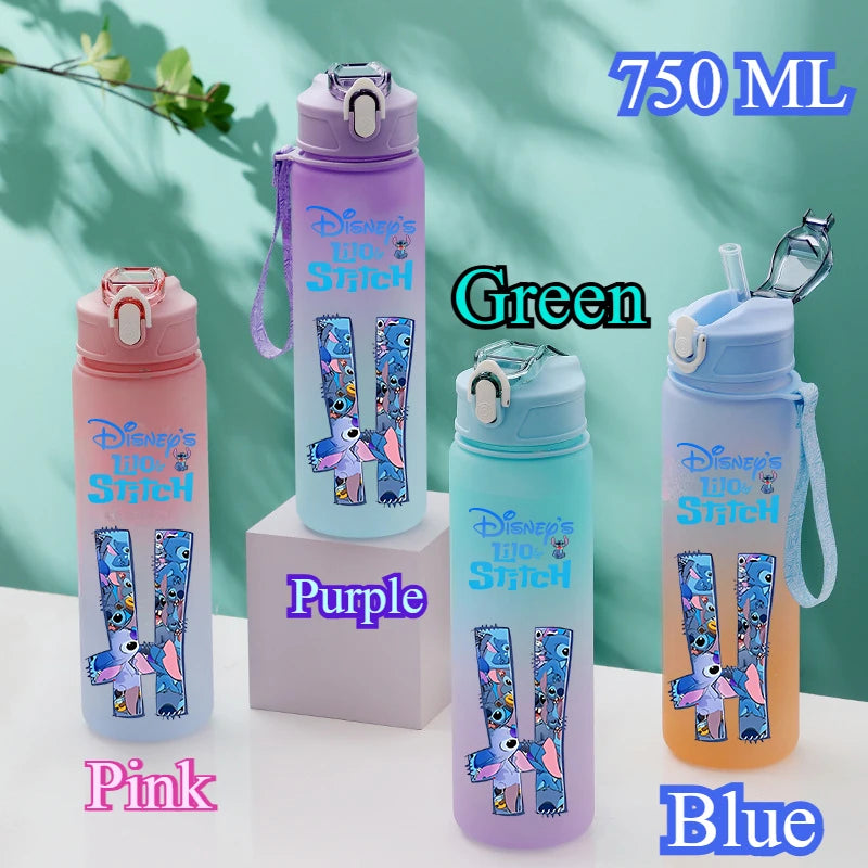 Gourde Disney 750 ML avec lettres A-Z – Grande capacité, portable, imprimée avec personnages d’anime, idéale pour l’extérieur et cadeau.