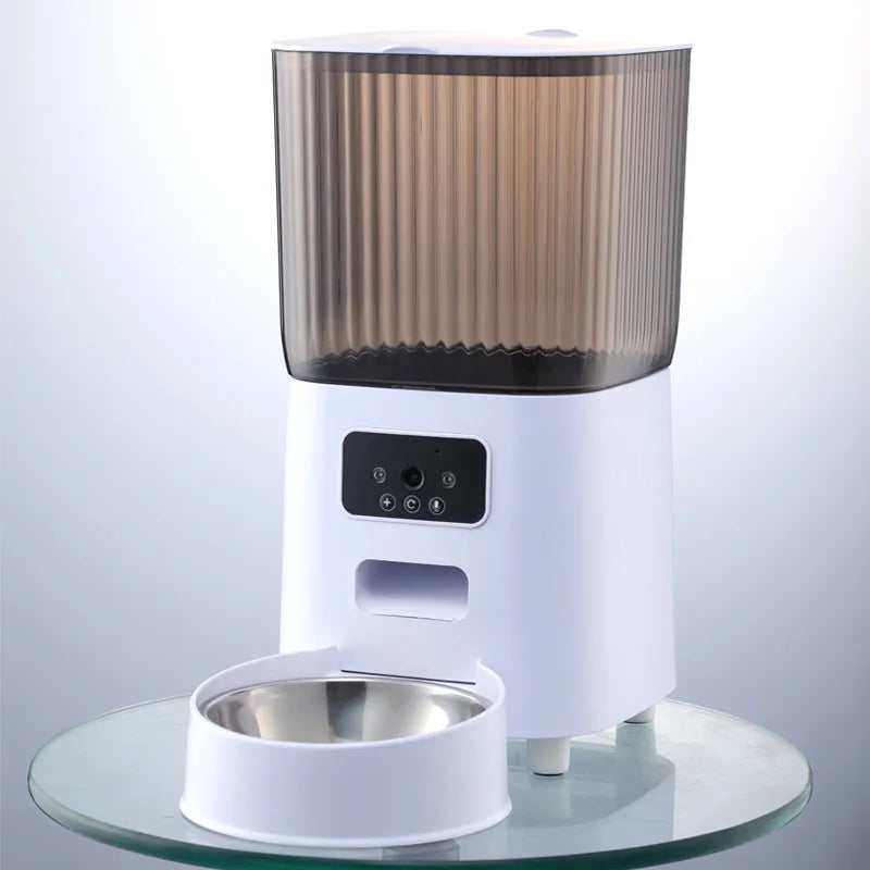5L Smart Automatic Feeder for Cats and Dogs – Camera, Double Bowl, Dry Food Dispenser with Voice and Video Recording