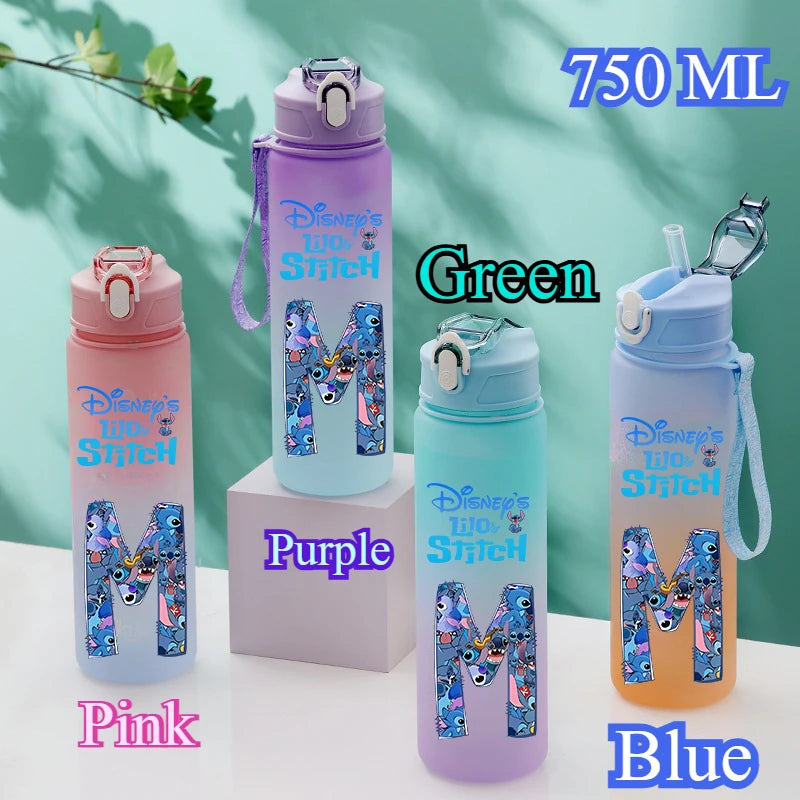 Gourde Disney 750 ML avec lettres A-Z – Grande capacité, portable, imprimée avec personnages d’anime, idéale pour l’extérieur et cadeau.