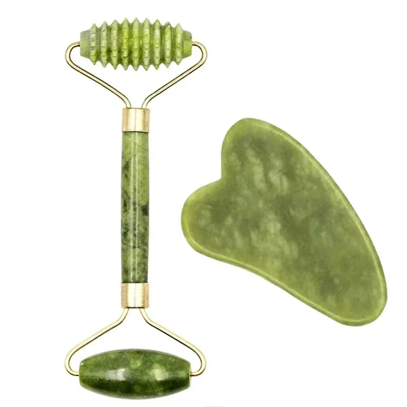 Natural Jade Roller & Gua Sha – Anti-Wrinkle Facial Massage, Skin Care & Relaxation
