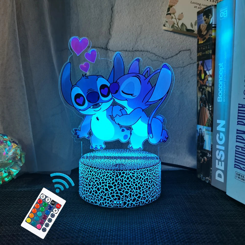 Lampada Notturna Lilo & Stitch™ 3D LED Multicolore – 16 Colori & Telecomando Intelligente | Regalo per Bambini & Decorazione Magica per la Camera 🌙✨
