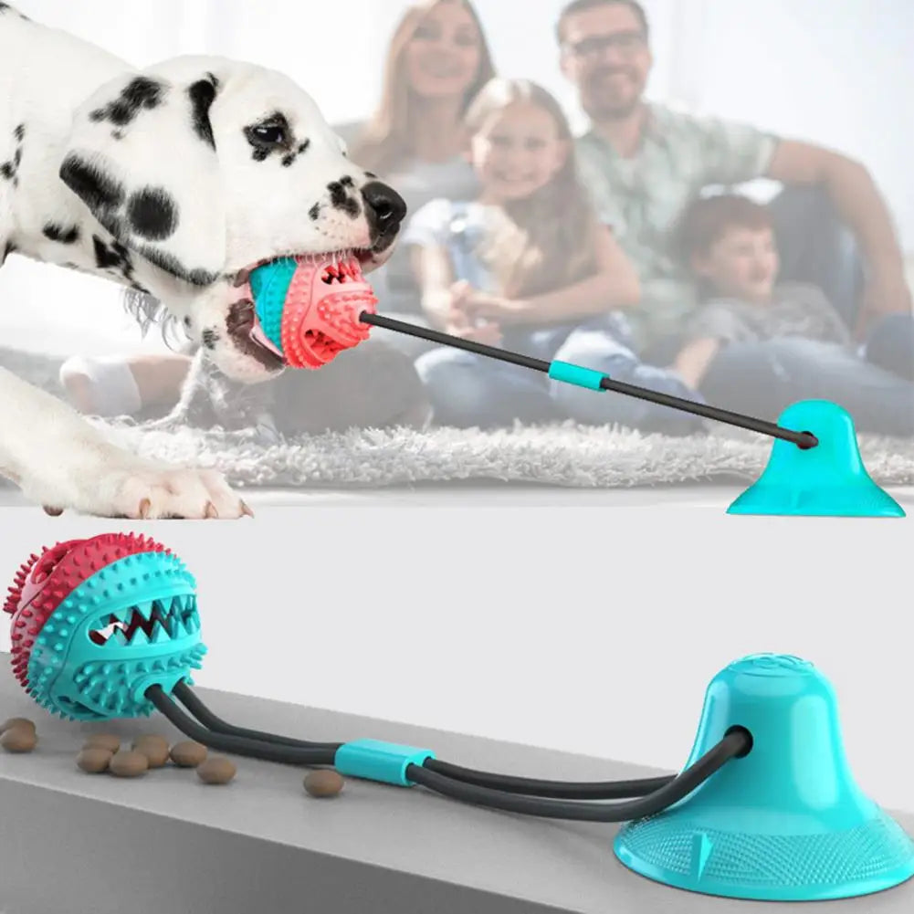Dog Chew Toy – Interactive Rope, Suction Cup, Treat-Dispensing Ball, Dental Care