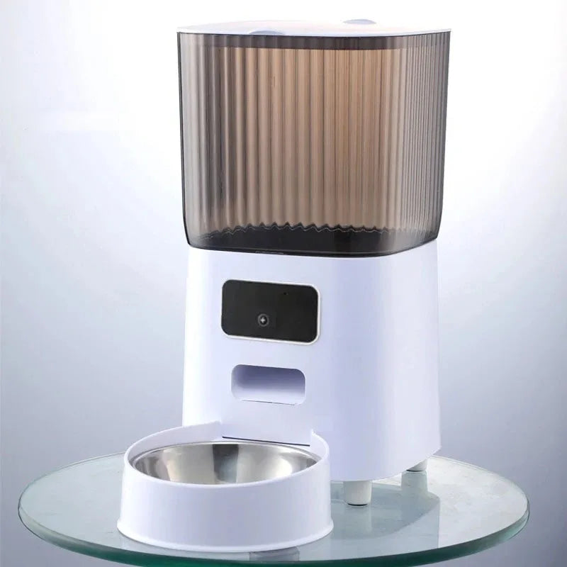 5L Smart Automatic Feeder for Cats and Dogs – Camera, Double Bowl, Dry Food Dispenser with Voice and Video Recording