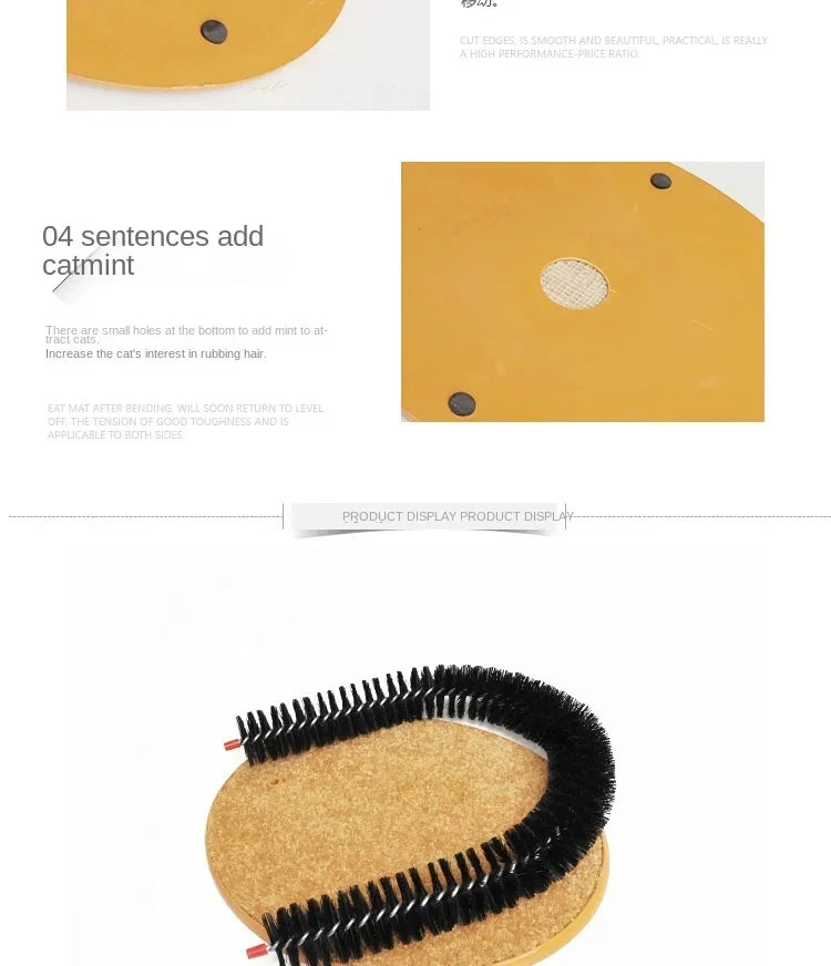 Self-Grooming Cat Toy – Massage Arch with Brush and Scratching Pad, Interactive Black Cat Toy
