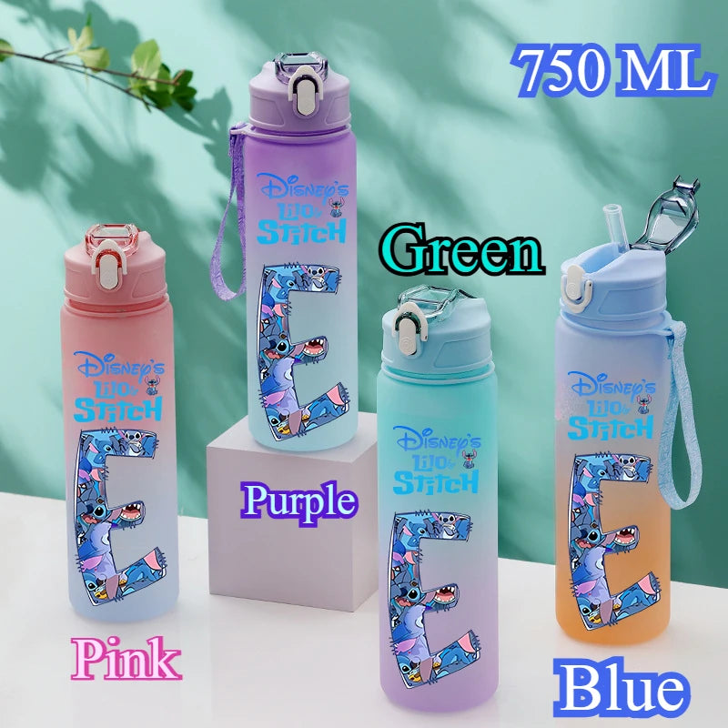 Gourde Disney 750 ML avec lettres A-Z – Grande capacité, portable, imprimée avec personnages d’anime, idéale pour l’extérieur et cadeau.