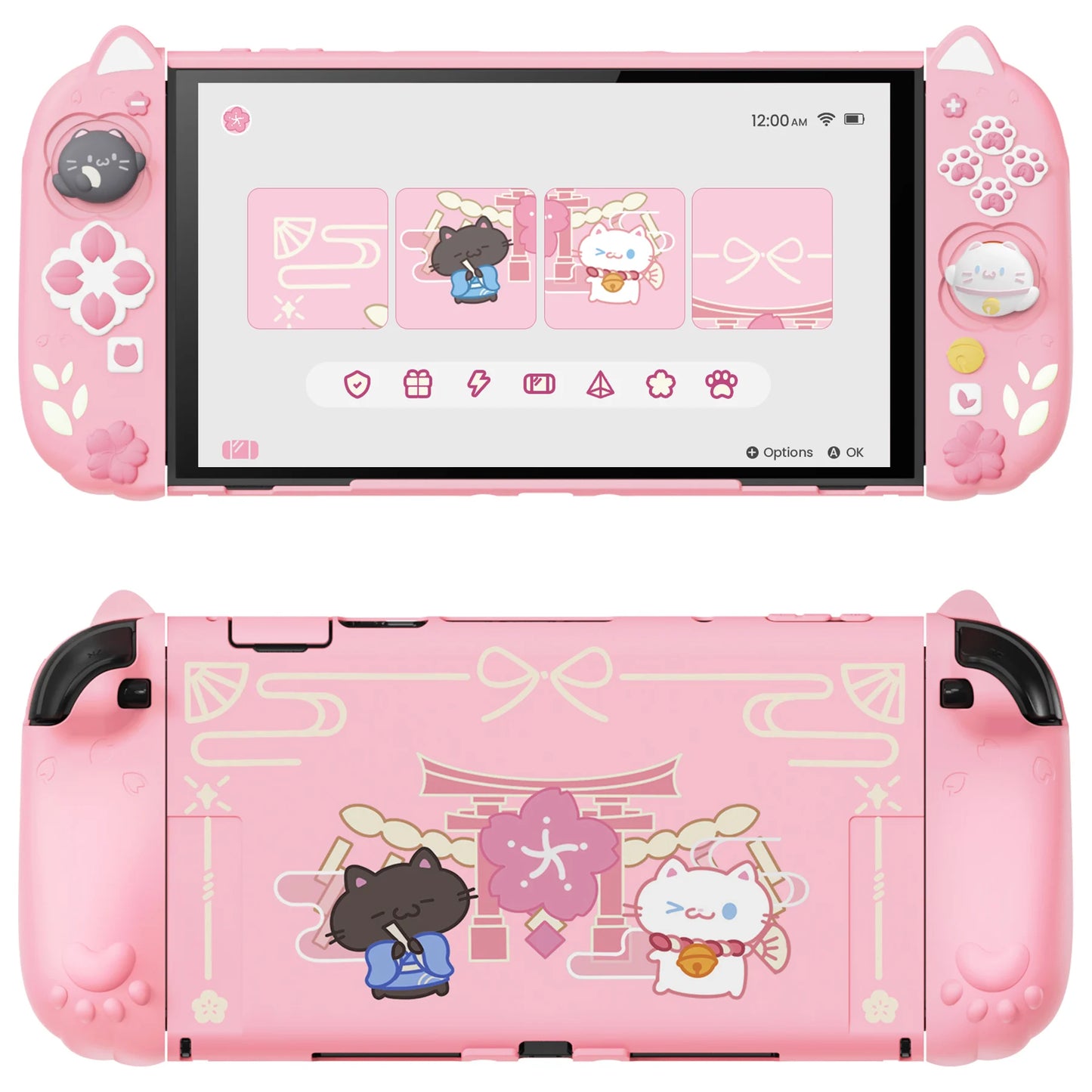 PlayVital Cherry Blossom Kitten™ – Custodia rosa adorabile con maniglie in silicone per Nintendo Switch 2 | Protezione e stile kawaii giapponese 🌸🐱