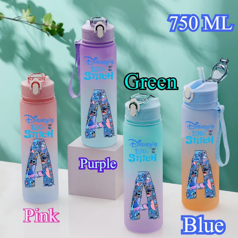 Gourde Disney 750 ML avec lettres A-Z – Grande capacité, portable, imprimée avec personnages d’anime, idéale pour l’extérieur et cadeau.