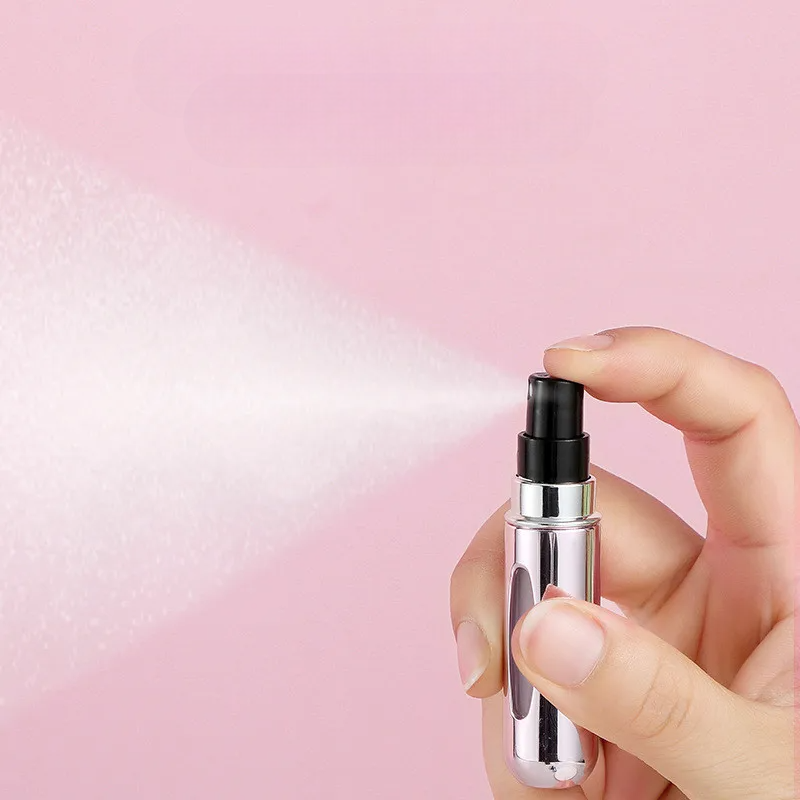 Bottiglia ricaricabile per profumo da 5 ml, mini flacone spray portatile ricaricabile, pompa per profumo, contenitori cosmetici vuoti, atomizzatore per viaggio