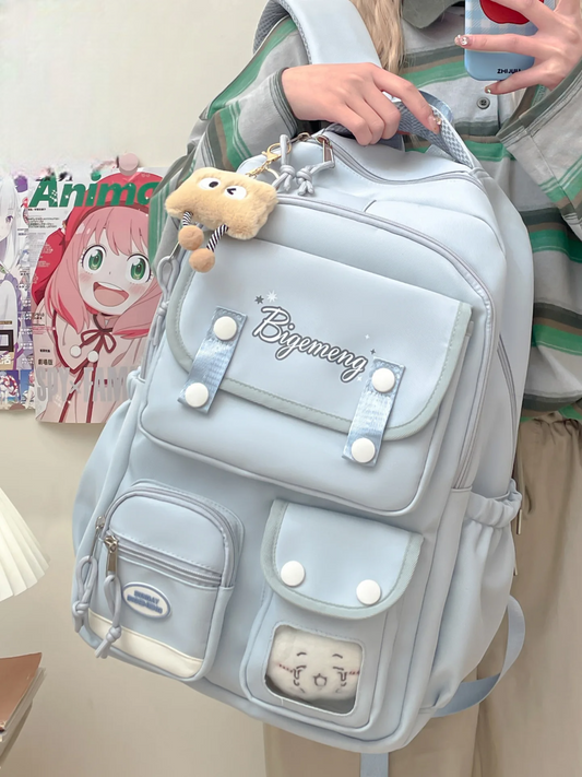 Zaino multi-tasche unisex con bambola – Ideale per liceali, studenti e bambini – Stile, moda e comfort