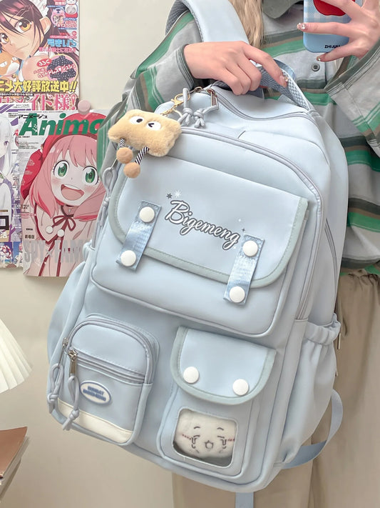 Unisex Multi-Pocket Backpack with Doll – Perfect for High School, College Students, and Kids – Stylish & Comfortable