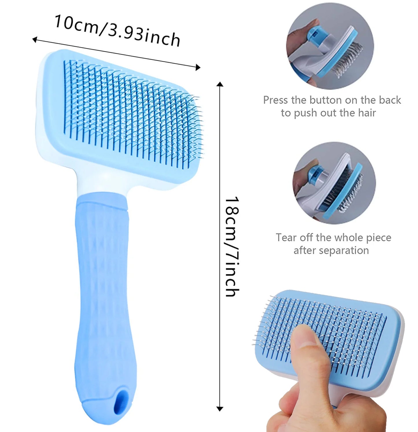 Deshedding brush for dogs and cats – grooming comb for long hair, effective hair removal, pet bath brush