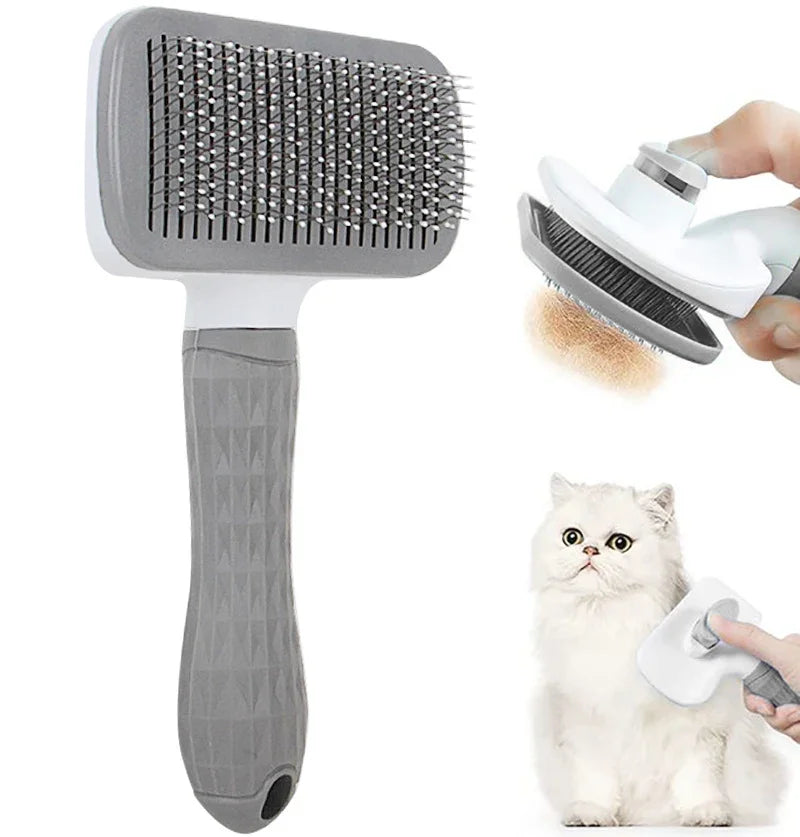 Deshedding brush for dogs and cats – grooming comb for long hair, effective hair removal, pet bath brush