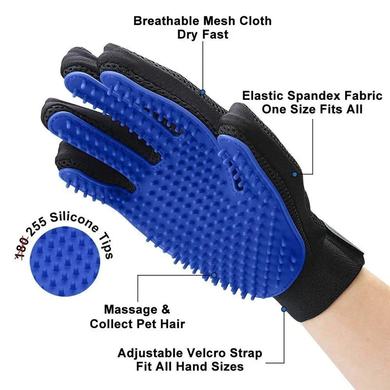 Silicone Grooming Glove for Pets – Soft Brush and Hair Remover for Dogs and Cats