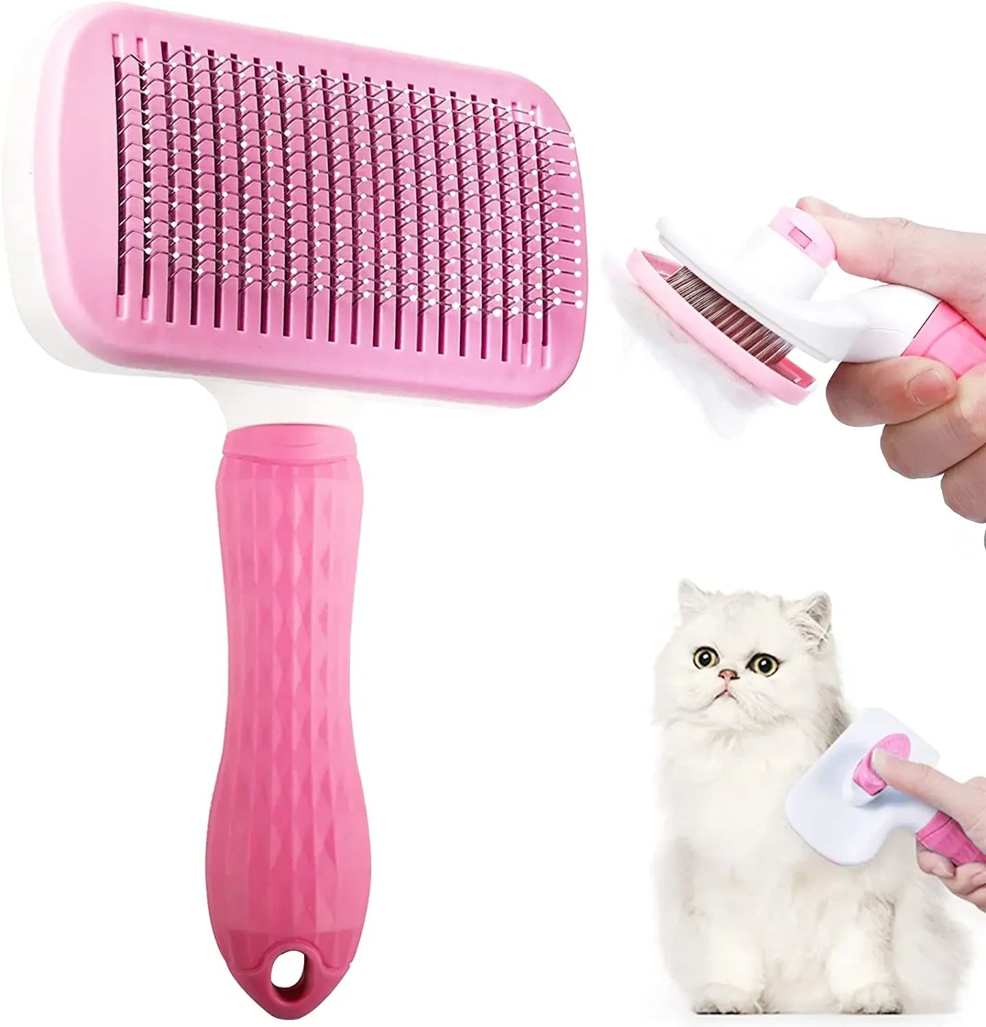 Deshedding brush for dogs and cats – grooming comb for long hair, effective hair removal, pet bath brush