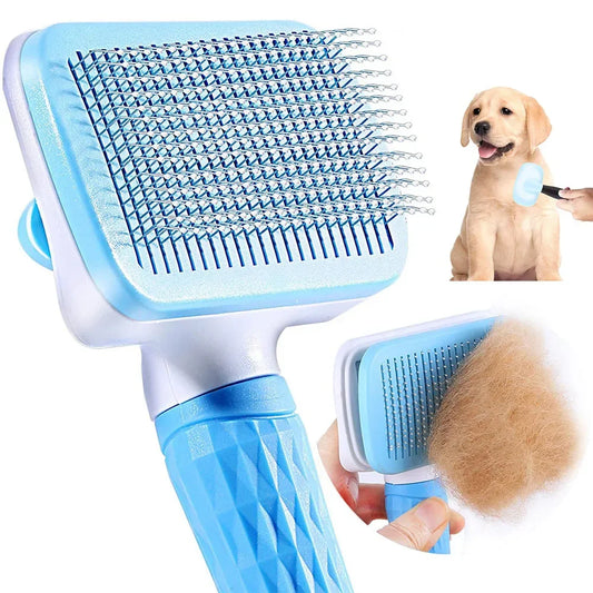 Deshedding brush for dogs and cats – grooming comb for long hair, effective hair removal, pet bath brush