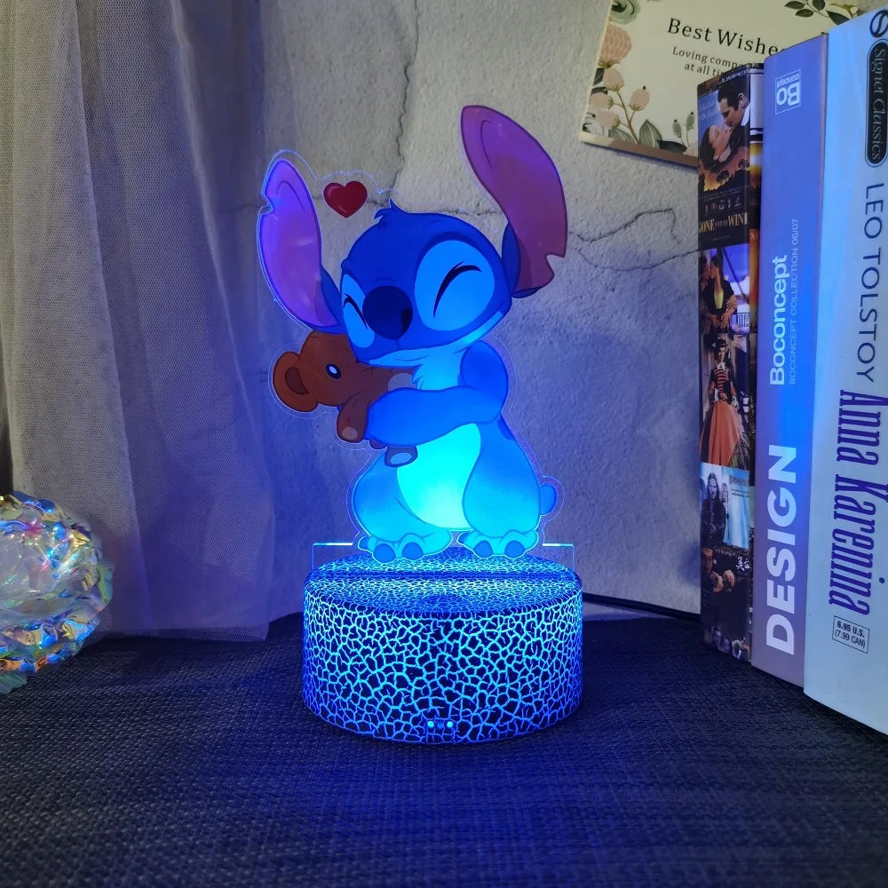 Lampada Notturna Lilo & Stitch™ 3D LED Multicolore – 16 Colori & Telecomando Intelligente | Regalo per Bambini & Decorazione Magica per la Camera 🌙✨
