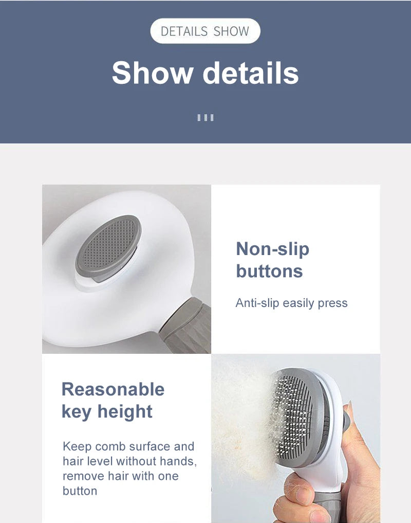 Deshedding brush for dogs and cats – grooming comb for long hair, effective hair removal, pet bath brush