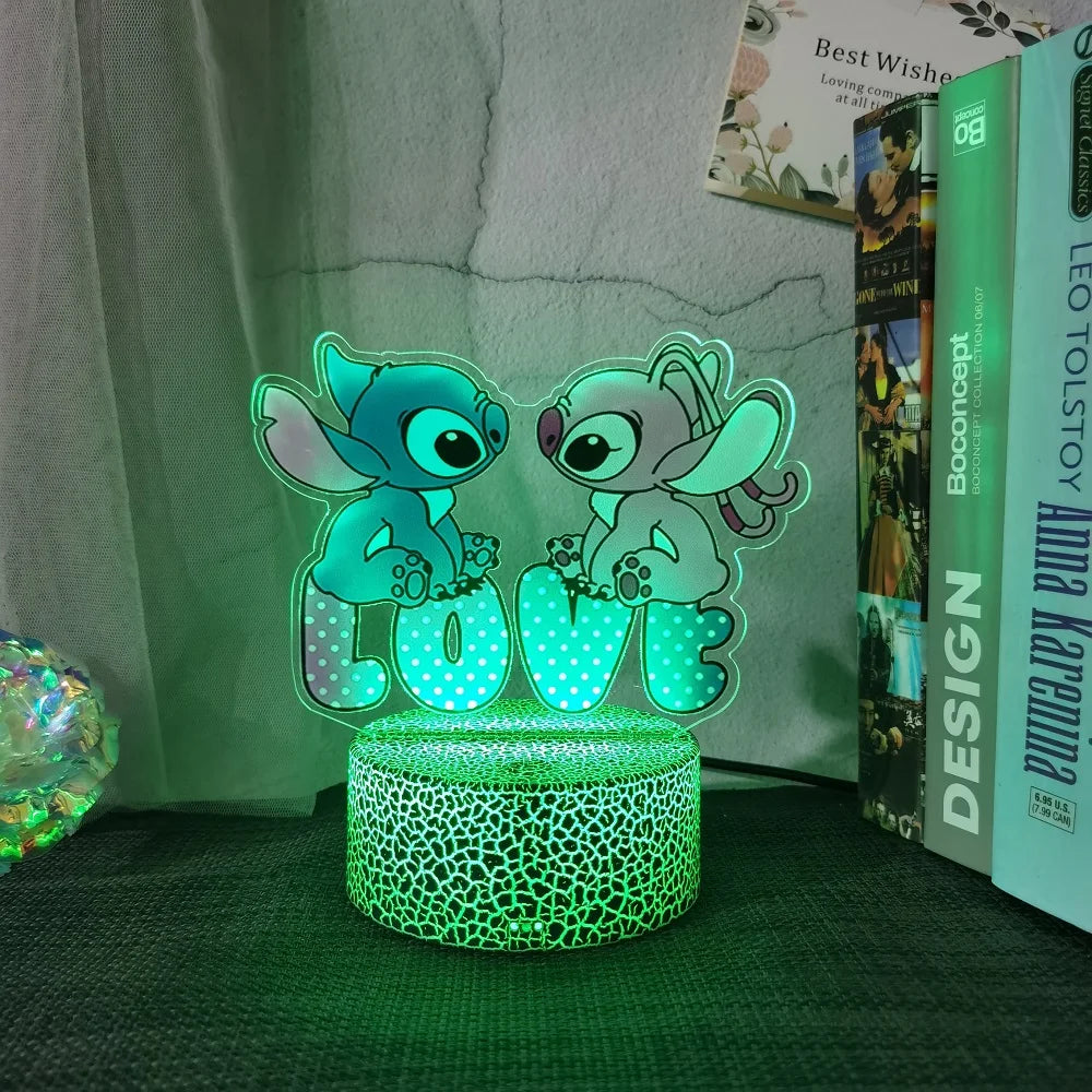 Lampada Notturna Lilo & Stitch™ 3D LED Multicolore – 16 Colori & Telecomando Intelligente | Regalo per Bambini & Decorazione Magica per la Camera 🌙✨