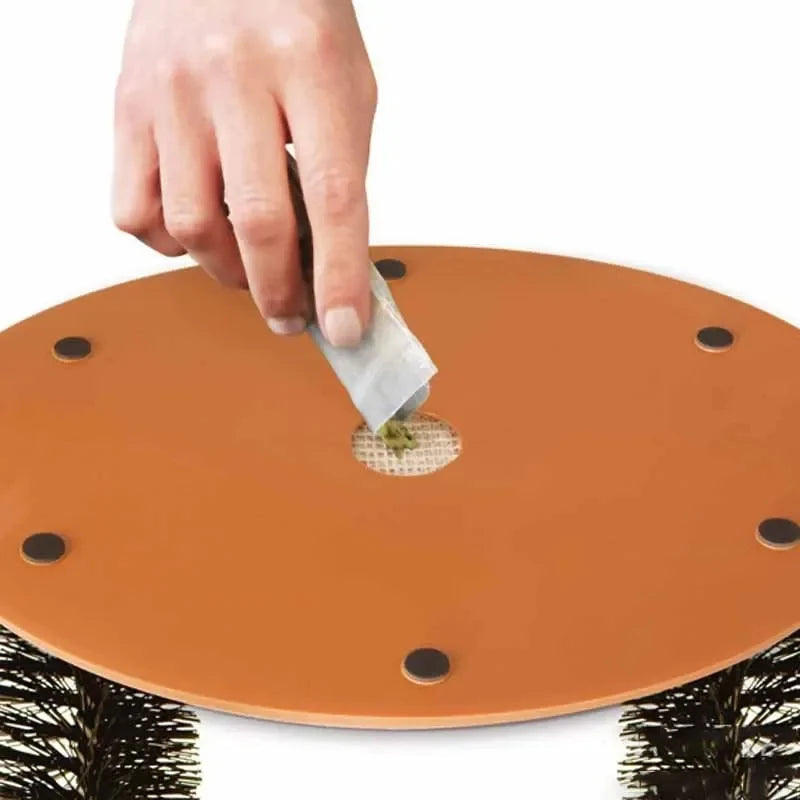 Self-Grooming Cat Toy – Massage Arch with Brush and Scratching Pad, Interactive Black Cat Toy
