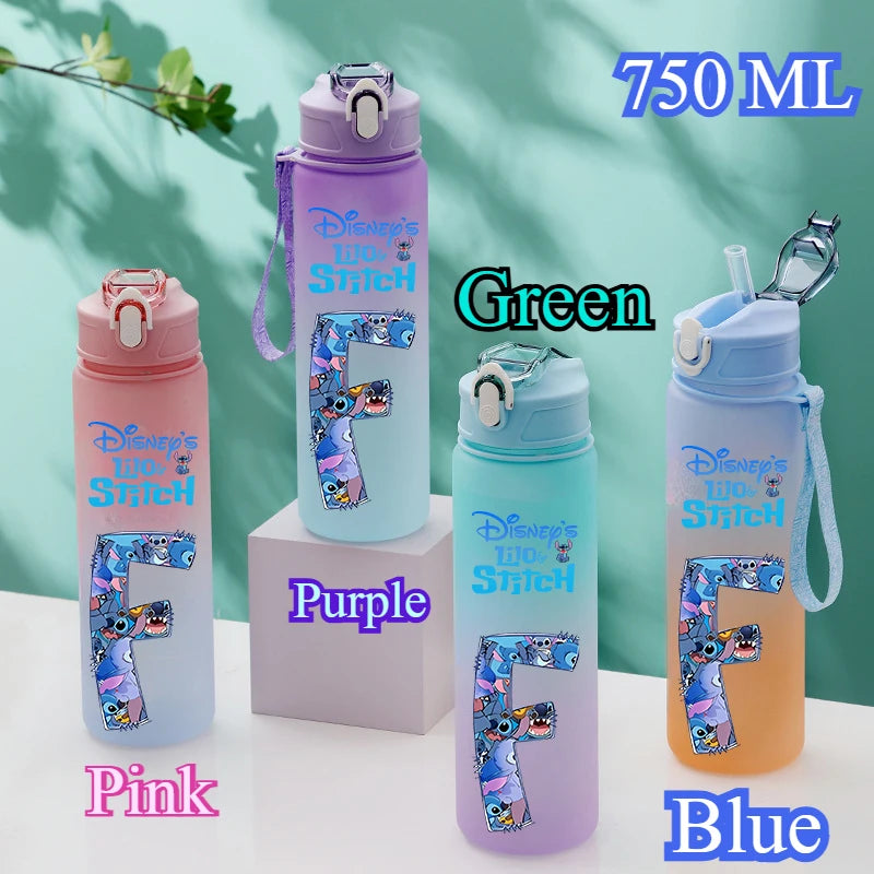 Gourde Disney 750 ML avec lettres A-Z – Grande capacité, portable, imprimée avec personnages d’anime, idéale pour l’extérieur et cadeau.