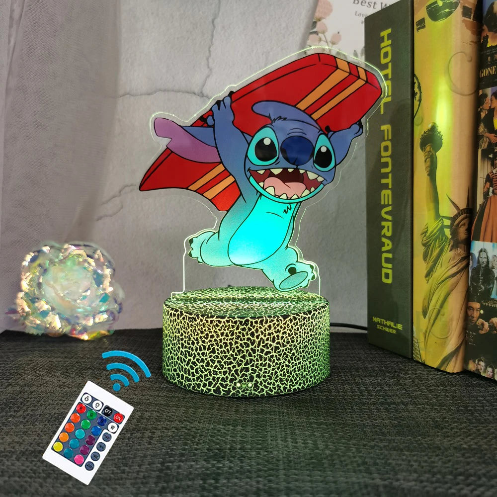Lampada Notturna Lilo & Stitch™ 3D LED Multicolore – 16 Colori & Telecomando Intelligente | Regalo per Bambini & Decorazione Magica per la Camera 🌙✨